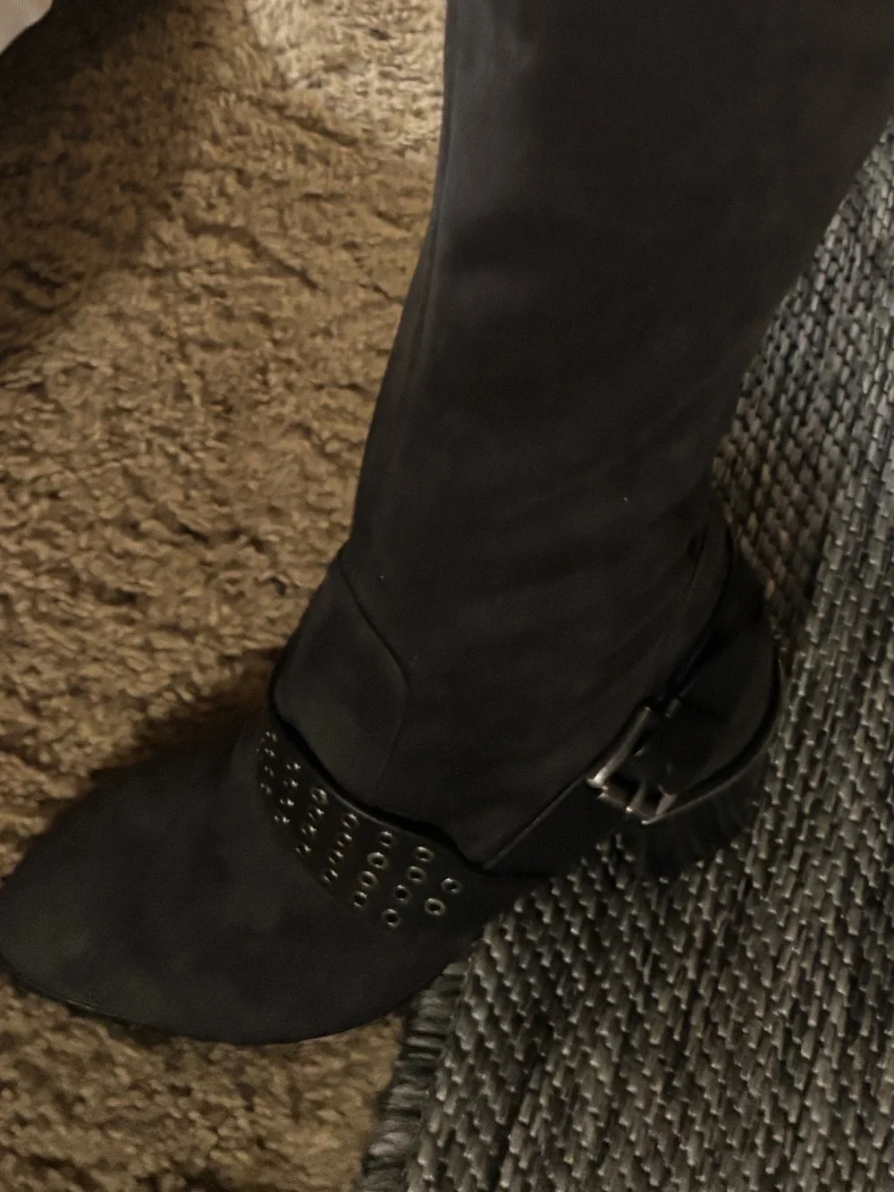 MICHAEL Michael Kors Black Over-the-Knee Zip heel boots, suede and leather